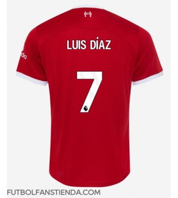 Liverpool Luis Diaz #7 Primera Equipación 2023-24 Manga Corta
